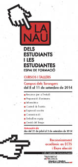 Cartel informativo de La Nau dels Estudiants i les Estudiantes.